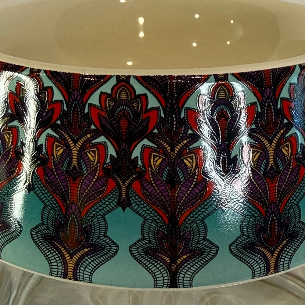✨ Nicole Miller Pet Ceramic Bowl – 5” Colorful Pattern Stoneware Dish